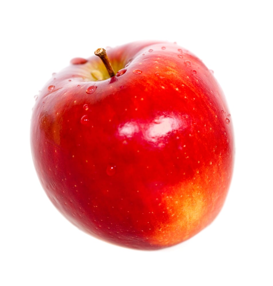 Red apple isolated over a white background