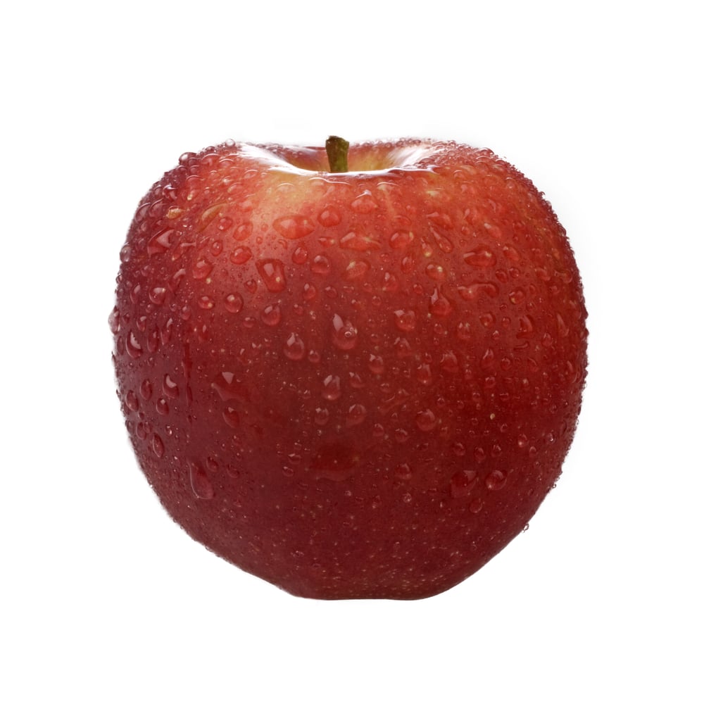 Red apple on white background