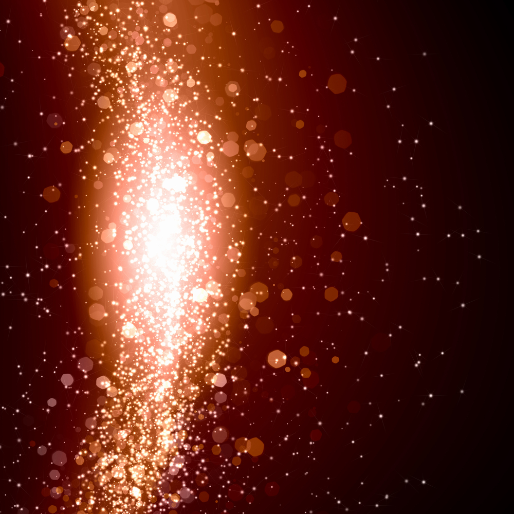Red colour bokeh abstract light background. Illustration